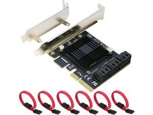PCIe SATA Card [6 Ports], PCIe x4 to 6 Port SATA 3.0 6Gbps Expansion Controller Adapter