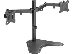 Dual LED LCD Monitor Free-Standing Desk Stand for 2 Screens up to 32 inches | Heavy-Duty Fully Adjustable Arms with Max VESA 100x100mm
