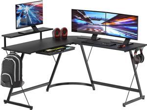 Computer Gaming L-Shaped Desk with Monitor Stand for Home Office