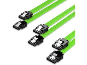 3PACK SATA Cable III 3 Pack 6Gbps Straight HDD SDD Data Cable with Locking Latch 18 Inch for SATA HDD, SSD, CD Driver, CD Writer Green