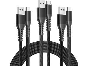 USB C Cable 6ft 3Pack 3A Type C Charging Cable Premium Nylon USB-C to USB-A Fast Charger C Cord for Galaxy S10 S10E S9 S8 S20 a10e a20 Plus,Note 10 9 8,Z Flip,LG G5 6 V20 30 40 (Black)