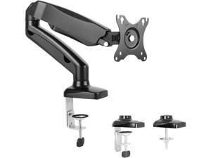 Gas Spring Single Monitor Screen Arms Fully Adjustable Desk Mount / Articulating Stand for LCD Screen up to 27 or Weight Upto 14Lbs