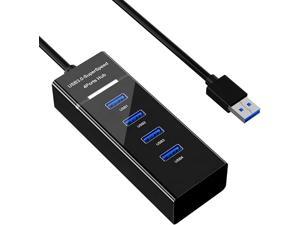 USB 3.0 Hub, 4 Ports Extender, Network Hub Adapter, Splitter Compatible for Flash Driver, Laptop,Keyboard,Notebook PC,Mouse,Table,Printer Air/Pro/Mini (28CM Extended Cable) Black 86.5mm*38mm*24.3mm