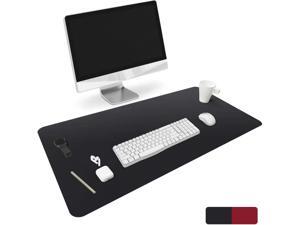 Desk Pad,Office Desk Mat Blotter,31.5" x 15.7" Upgraded PU Leather Desk Protector Cover Large Mouse Pad, Waterproof Writing Mat for Office/Home/Computer,Dual Use (Black & Red)
