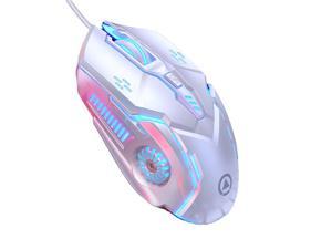 Luminous game E-sports mechanical mute wired mouse Laser White Silent version