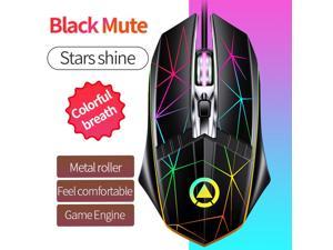 G11 wired metal roller 4-Button luminous mouse Optical Star Black mute