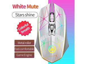 G11 wired metal roller 4-Button luminous mouse Optical Star white sound