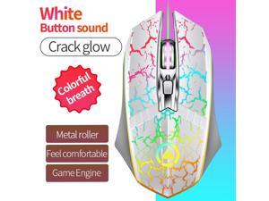 G11 wired metal roller 4-Button luminous mouse Optical Crack white sound