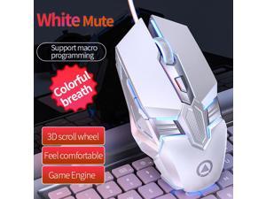 G12 wired USB luminous mouse game macro programming computer accessories Optical White mute