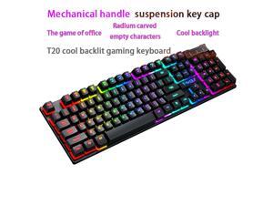 Thunderwolf Mechanical Gaming Keyboard and PC Computer LED Illuminated Wired Keyboard Splash Resistant Design Durable Keycaps 104 Keys Alloy Elite Gaming Master Black  Qty 100