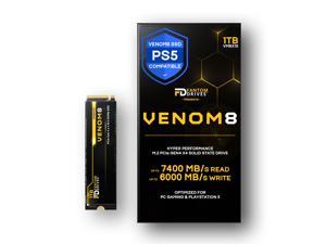 Fantom Drives VENOM8 1TB NVMe Gen 4 M.2 SSD - Up to 7400MB/s, PS5 Compatible PCIe 4 M.2 2280 Solid State Drive (VM8X10)