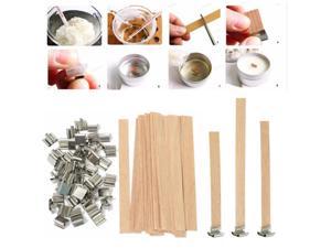 Wooden Candles Wick with Sustainer Tab Candle Wick Core for Candle Making Supply Soy Parffin Wax