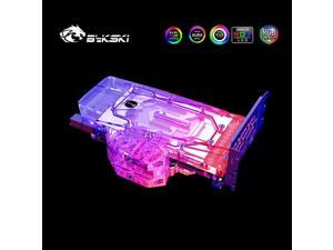 Bykski GPU Waterblock Sandwich Style Full Cover GPU Water Cooler Block PC Liquid Cooling Cooler Backplate for Colorful iGame Battle-Axe RTX 3090 3080Ti 12V 4Pin RGB Lights
