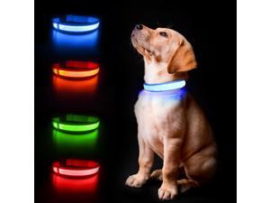 LED Dog Collar Rechargeable Waterproof Light Up Dog Collars Super Bright Night Safety High Visibility 10H Working Time for Small Medium Large Dogs