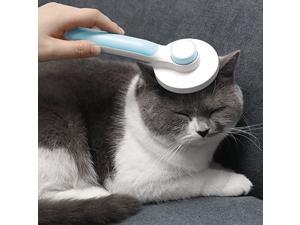 MASBRILL Cat Dog Brush for Shedding Self Cleaning Slicker Brush Grooming Removes Loose Undercoat and Tangled Hair Grooming Comb Blue