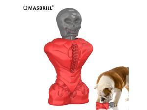 MASBRILL Skull Dog Toys Durable Dog Toys for Aggressive Chewers  Chew Toy NonToxic Food Safe Natural Rubber Red