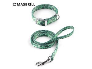 MASBRILL Durable Dog Collar Nylon Camouflage Adjustable Collar for Small Medium Dog Medium Dark Green