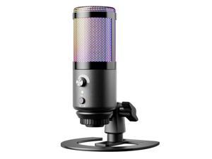  HyperX QuadCast - USB Condenser Gaming Microphone, for PC, PS4,  PS5 and Mac, Anti-Vibration Shock Mount, Four Polar Patterns, Pop Filter,  Gain Control, Podcasts, Twitch, , Discord, Red LED
