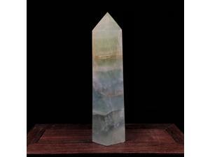 Energy Crystal Obelisk Tower/Green fluorite Mineral Reiki Healing/Computer demagnetization decoration