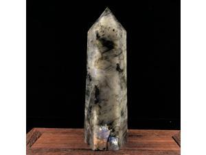 Energy Crystal Obelisk Tower/Labradorite Mineral Reiki Healing/Computer demagnetization decoration