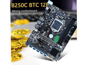 Mining Motherboard B250C for 12p-BTC desktop motherboard Intel B250 with 32G DDR4 2666 MHZ network card chip integrated RTL8105E 100M