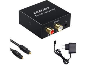 Pro-trade Digital-Analog Audio Converter DAC Digital SPDIF Optical to Analog L/R RCA Converter Toslink Fiber to 3.5mm Jack Adapter for HD DVD PS3 PS4 PS5 Amp Apple TV Home Theater