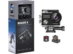 AKASO Brave 4 4K 20MP WiFi Action Camera Ultra HD with EIS 30m Underwater Waterproof Camera Remote Control 5X Zoom Underwater Camcorder with 2 Batteries and Helmet Accessories Kit