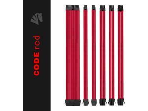 Asiahorse Customization Mod Sleeve Extension Power Supply Cable Kit 18AWG ATX/EPS/8-Pin PCI-E/6-pin PCI-E (red)