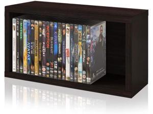 Way Basics Media Storage Rack Shelf Organizer Holds 30 PS5 Games, DVDs, Blu-Rays (Tool-Free Assembly And Uniquely Crafted From Sustainable Non Toxic zBoard Paperboard), Espresso
