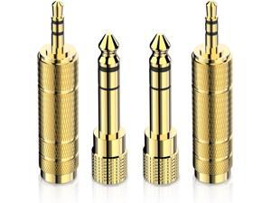 1/4 inch Female Headphone Jack Plug 6.35mm TriLink Stereo Audio Adapter 1/8 inch Gold-plated Pure Copper 3 Pack Male to 3.5mm 