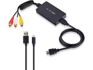 RCA to HDMI Converter Composite to HDMI Adapter Support 1080P PAL/NTSC Compatible with PS one PS2 PS3 STB Xbox VHS VCR Blue-Ray DVD Players