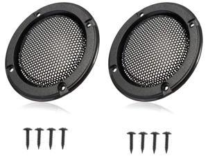 2Pc Durble Car Inner Speaker Cover Car Audio Decorative Circle Metal Mesh Grille 