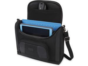 USA GEAR Compact Tablet Messenger Bag Compatible with Samsung Galaxy Tab S7 11 Lenovo Tab M10 103 Samsung Galaxy Tab S6 Lite 104  Shoulder Strap Padded Adjustable Interior Black