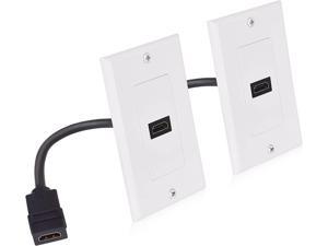 Good Product Outlet 2-Pack 1-Port HDMI Wall Plate in White (4K UHD, ARC, and Ethernet Pass-Thru Support)