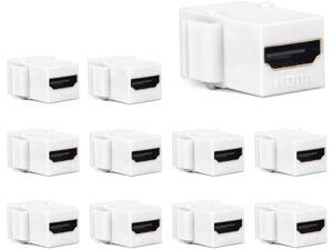HDMI Keystone Jack, Good Product Outlet 10 Pack HDMI Keystone Insert Female to Female Coupler Adapter (White)