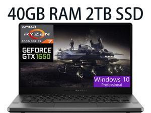 ASUS ROG Zephyrus G14 14 Gaming laptop AMD Ryzen 7 5800HS 8Core NVIDIA GeForce GTX 1650 Graphics 4GB GDDR6 40GB DDR4 2TB PCIe SSD 140 Full HD 1920x1080 Display Windows 10 Pro