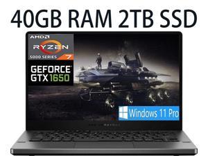 ASUS ROG Zephyrus G14 14 Gaming laptop AMD Ryzen 7 5800HS 8Core NVIDIA GeForce GTX 1650 Graphics 4GB GDDR6 40GB DDR4 2TB PCIe SSD 140 Full HD 1920x1080 Display Windows 11 Pro