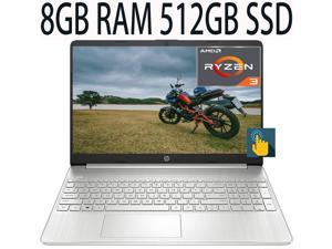 HP 15inch Touchscreen Laptop AMD Ryzen 3 3250U 2Core AMD Radeon Integrated Graphics 8GB DDR4 512GB PCIe SSD 156 HD 1366x768 60Hz Touchscreen IPS Display WiFi Bluetooth Windows 10
