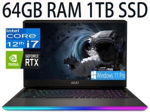 MSI Raider GE77HX 17 Gaming Laptop 12th Gen Intel i712800HX 16Cores Processor NVIDIA GeForce RTX 3070Ti 8GB GDDR6 Graphics 64GB DDR5 1TB PCIe SSD 173 QHD 240Hz Display Windows 11 Pro