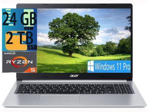 Acer Aspire 5 15 Slim Laptop AMD Ryzen5 6Cores 5500U ProcessorBeats i71160G7 AMD Radeon Graphics 24GB DDR4 2TB PCIe SSD 156 Full HD IPS Display WiFi6 Backlight Keyboard Windows 11 Pro