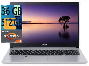 Acer Aspire 5 15 Slim Laptop AMD Ryzen3 3350U 4Cores Processor AMD Radeon Vega 6 36GB DDR4 512GB PCIe SSD 156 FHD IPS Display Backlight Keyboard Fingerprint Reader WiFi6 Windows 11