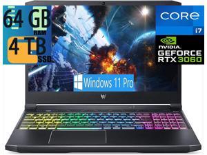 Acer Predator Helios 300 15 Gaming laptop Intel Core i711800H 8Cores RTX 3060 6GB Graphics 64GB DDR4 4TB PCIe SSD 156 FHD 144Hz Display Backlight Keyboard WiFi Bluetooth Windows 11 Pro