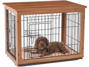 Small Hardwood Mobile Pet Crate Size 