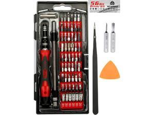 WIREHARD 62 in 1 Precision Screwdriver Set Repair Tool Kit  Magnetic Steel Specialty Bits for All iPhone and Smartphone Models MacBook Desktop Laptop Computer Xbox PlayStation Electronics Toys