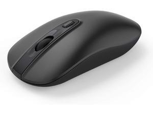 Mouse inalámbrico recargable de 2.4 GHz, mouse óptico inalámbrico para computadora portátil, silencioso, delgado, con nano receptor USB