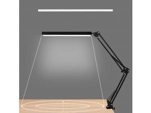LED Desk Lamp, AIRI Metal Swing Arm Desk Lamp with Clamp, Eye-caring Architect Desk Light, Dimmable Table Lamp with 3 Color Modes 10 Brightness Levels & Adapter, Memory Function, Black