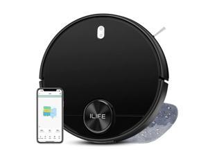 ILIFE A11 Robot Vacuum and Mop Cleaner, Real 2-in-1 Robot Vacuum with Lidar Navigation, 4000Pa Strong Suction, 150mins Runtime, Wi-Fi Connected, Multi-Floor Mapping, for Pet Hair, Carpet, Hard Floor