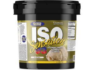 Ultimate Nutrition Iso Sensation 93 with Glutamine, Whey Protein Isolate Powder, 30 Grams of Protein, Low Carb Protein Shakes, Keto Friendly, 5 Pounds, Vanilla Bean Flavoured