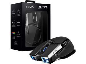 EVGA X20 Gaming Mouse, Wireless, Black, Customizable, 16,000 DPI, 5 Profiles, 10 Buttons, Ergonomic 903-T1-20BK-KR