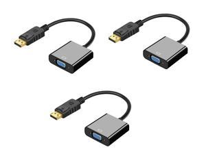 3 PCS Display Port to VGA Adapter 1080P Converter, DisplayPort DP to VGA Adapter Male to Female Adapter up to 1080p @ 60Hz and PC graphics resolutions up to 2048 x 1152 @ 60Hz